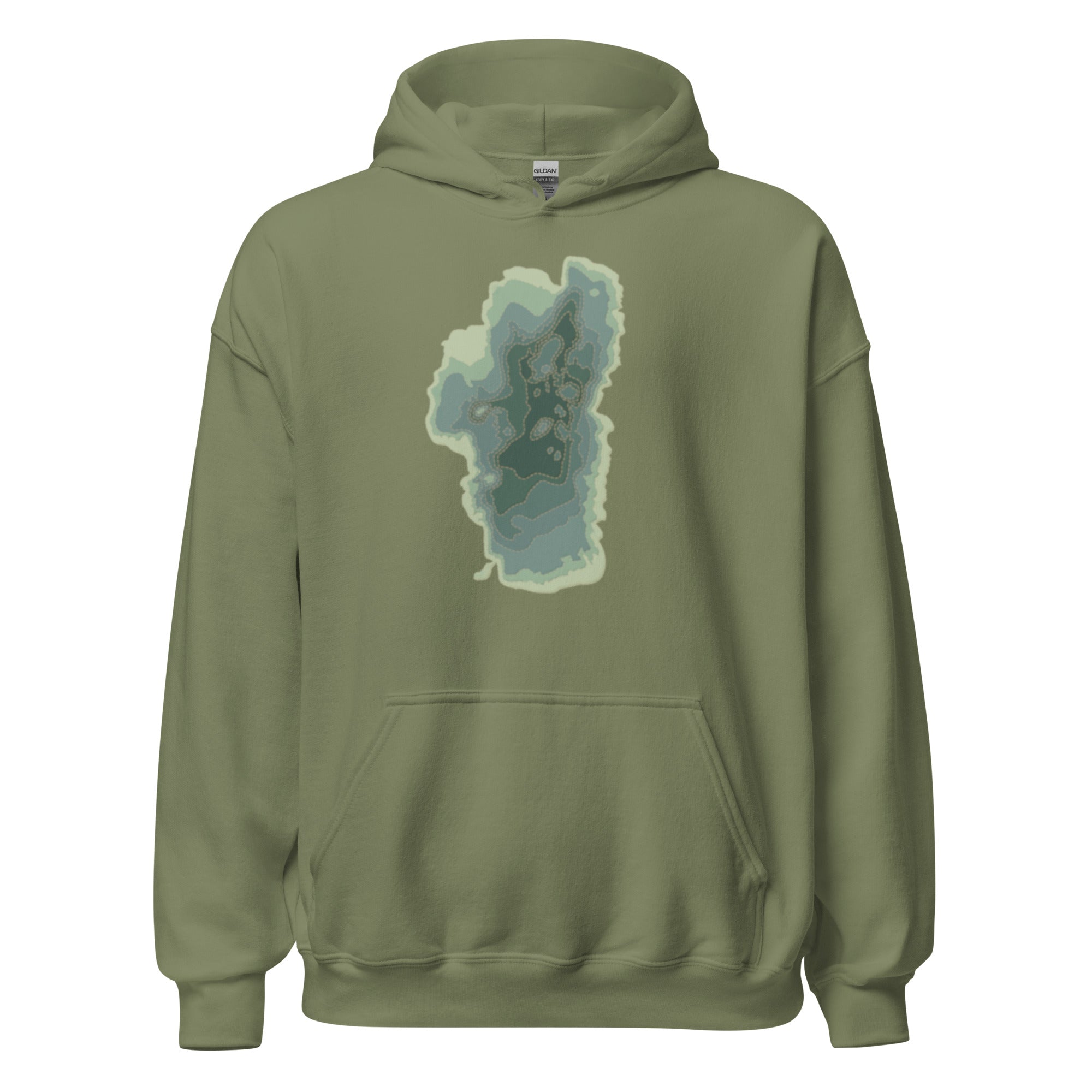 Green Tahoe Depth Map Hoodie