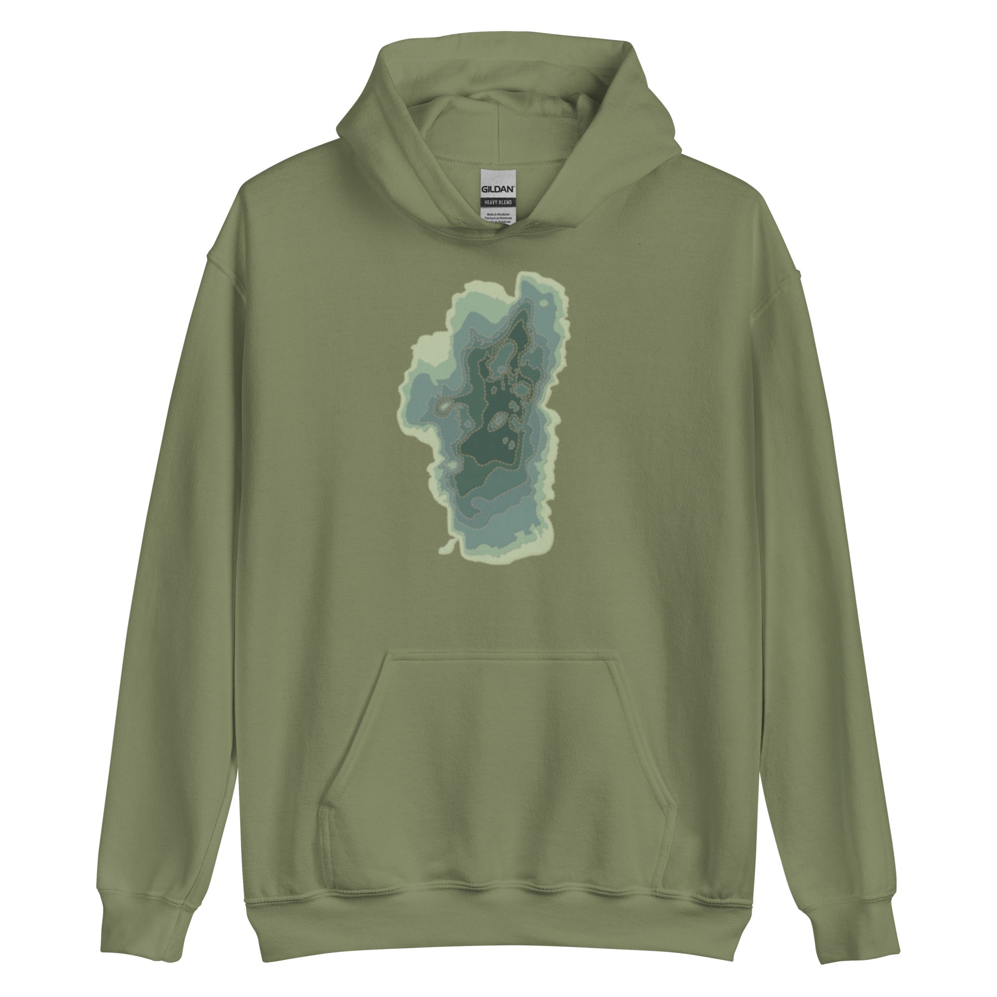 Green Tahoe Depth Map Hoodie