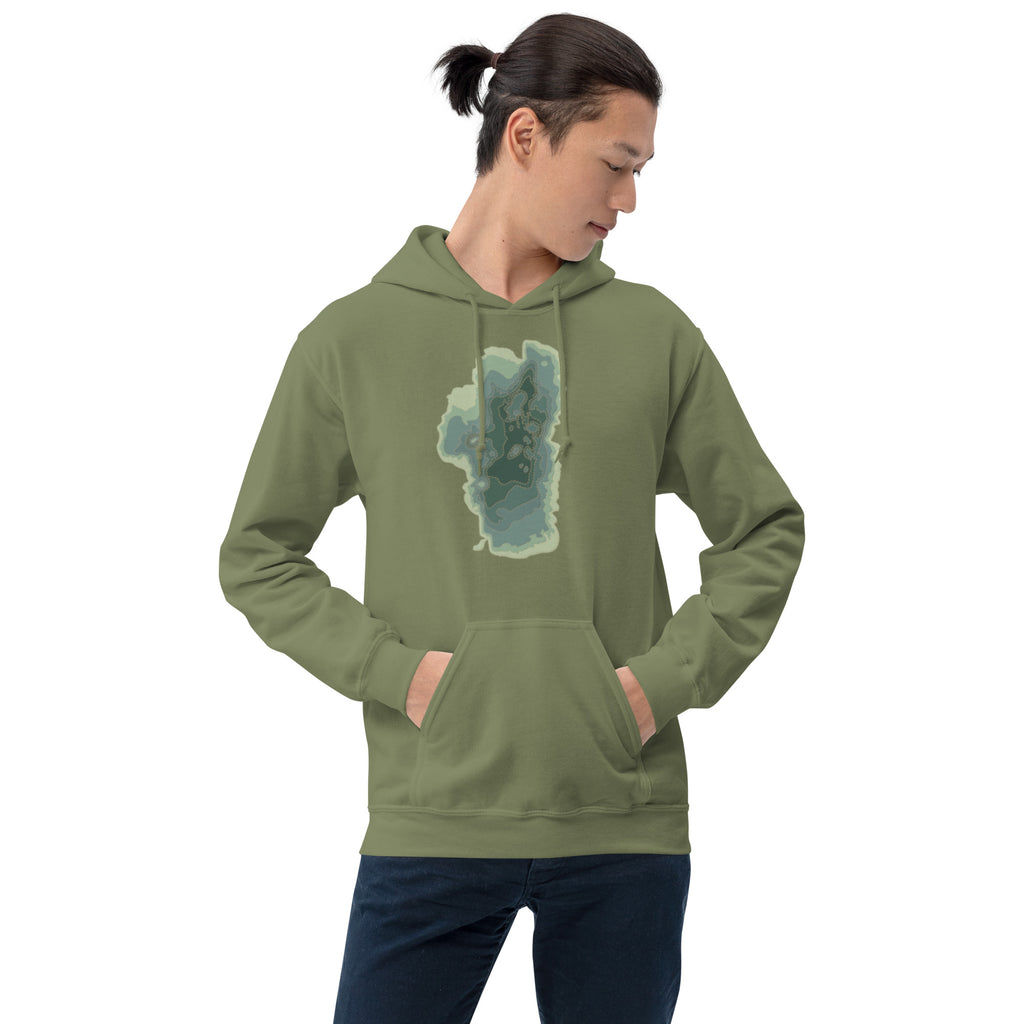 Green Tahoe Depth Map Hoodie