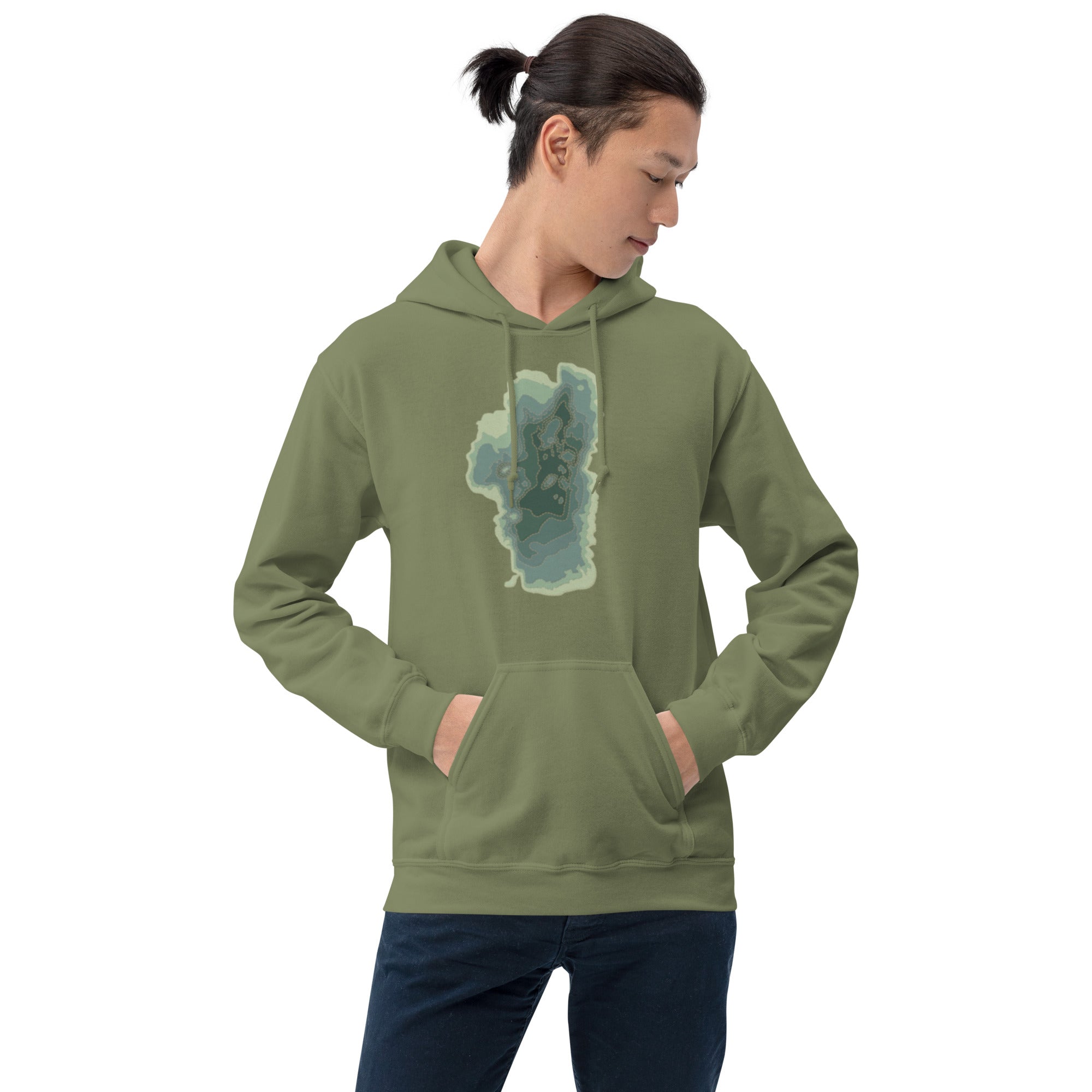 Green Tahoe Depth Map Hoodie