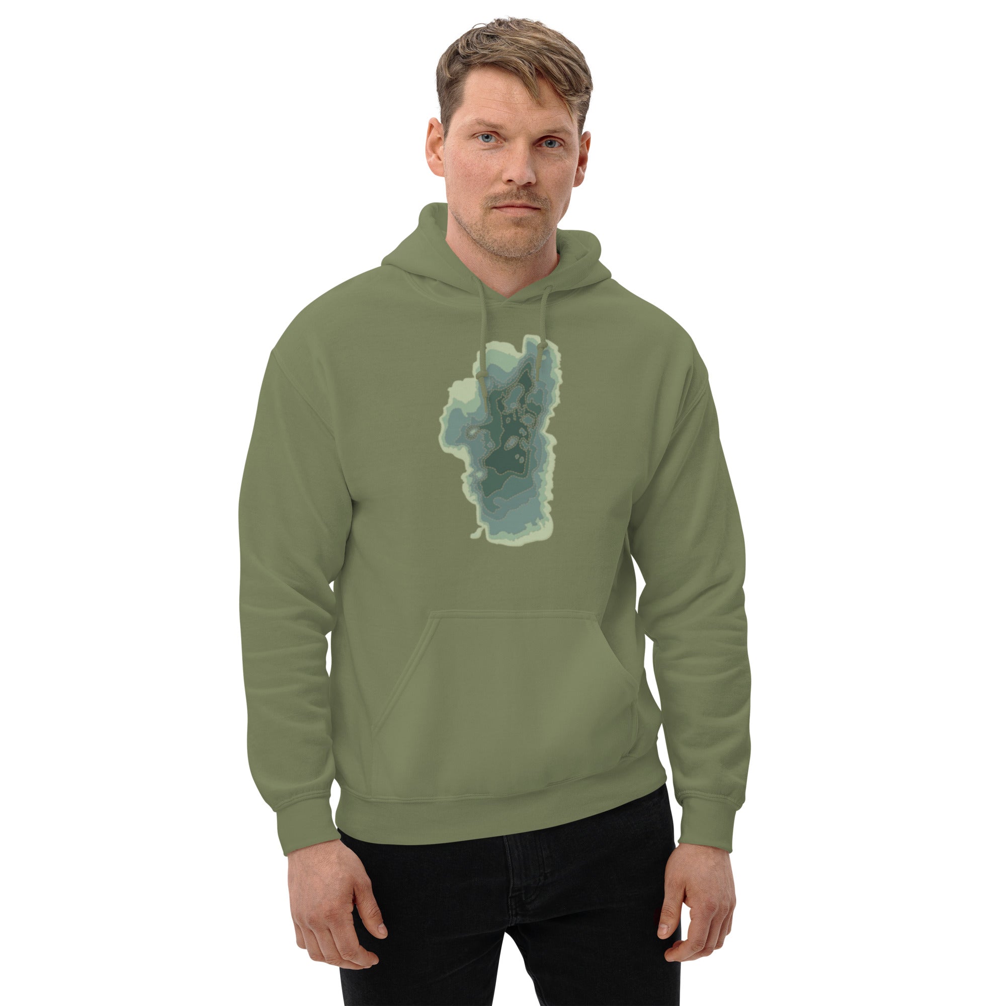 Green Tahoe Depth Map Hoodie