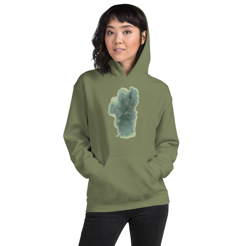 Green Tahoe Depth Map Hoodie