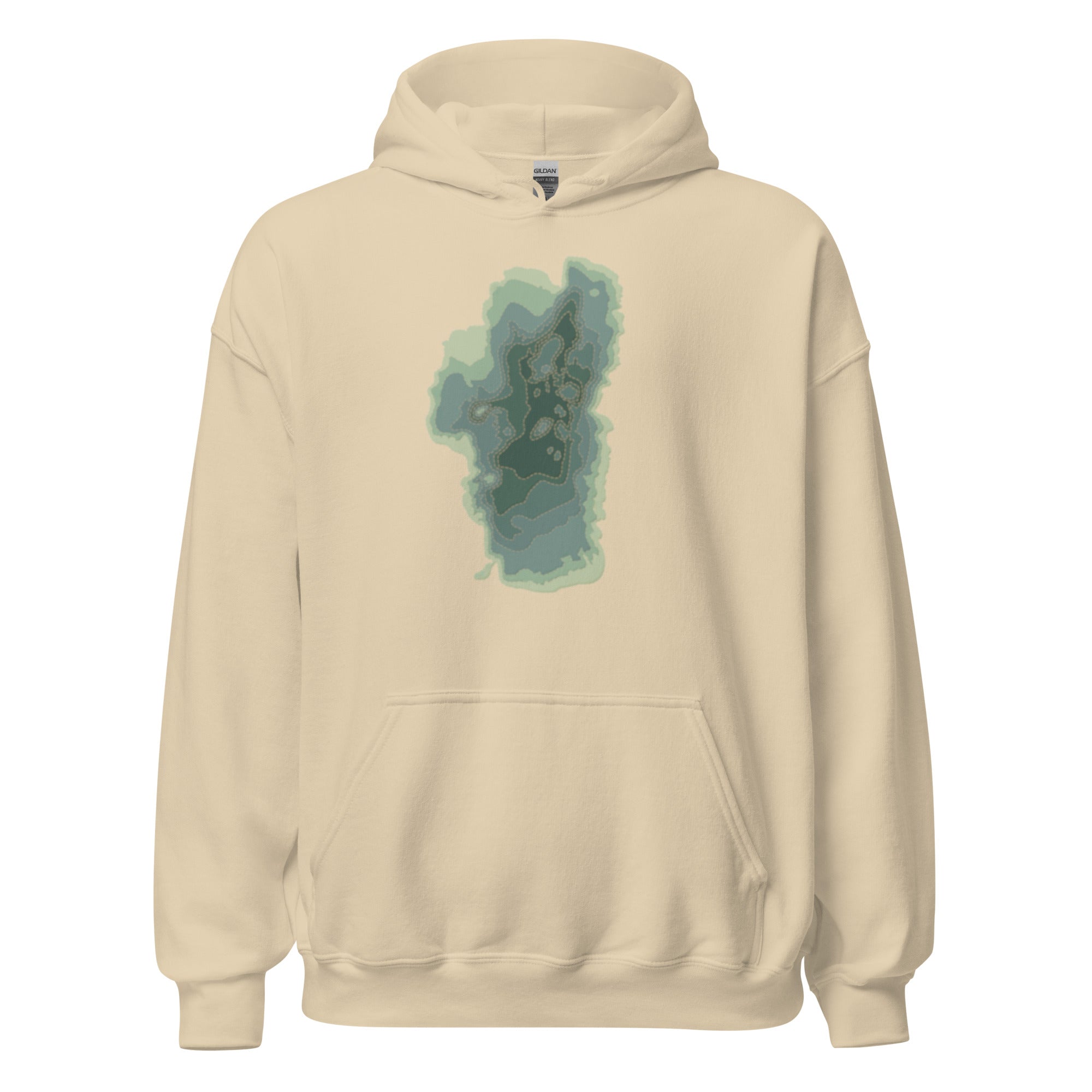 Green Tahoe Depth Map Hoodie