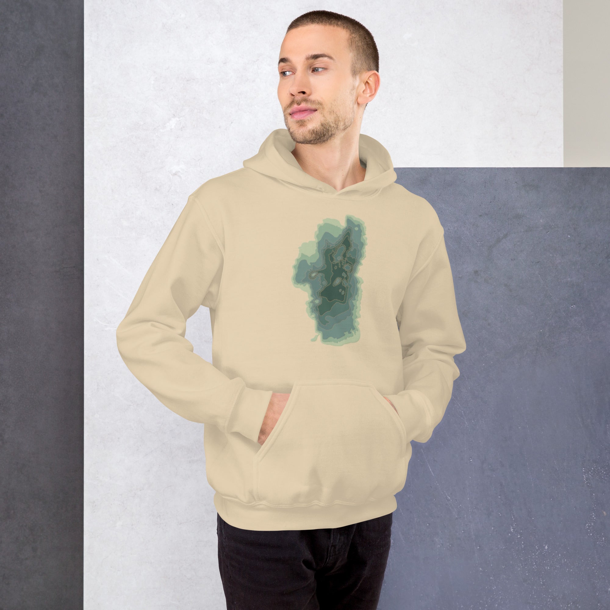 Green Tahoe Depth Map Hoodie