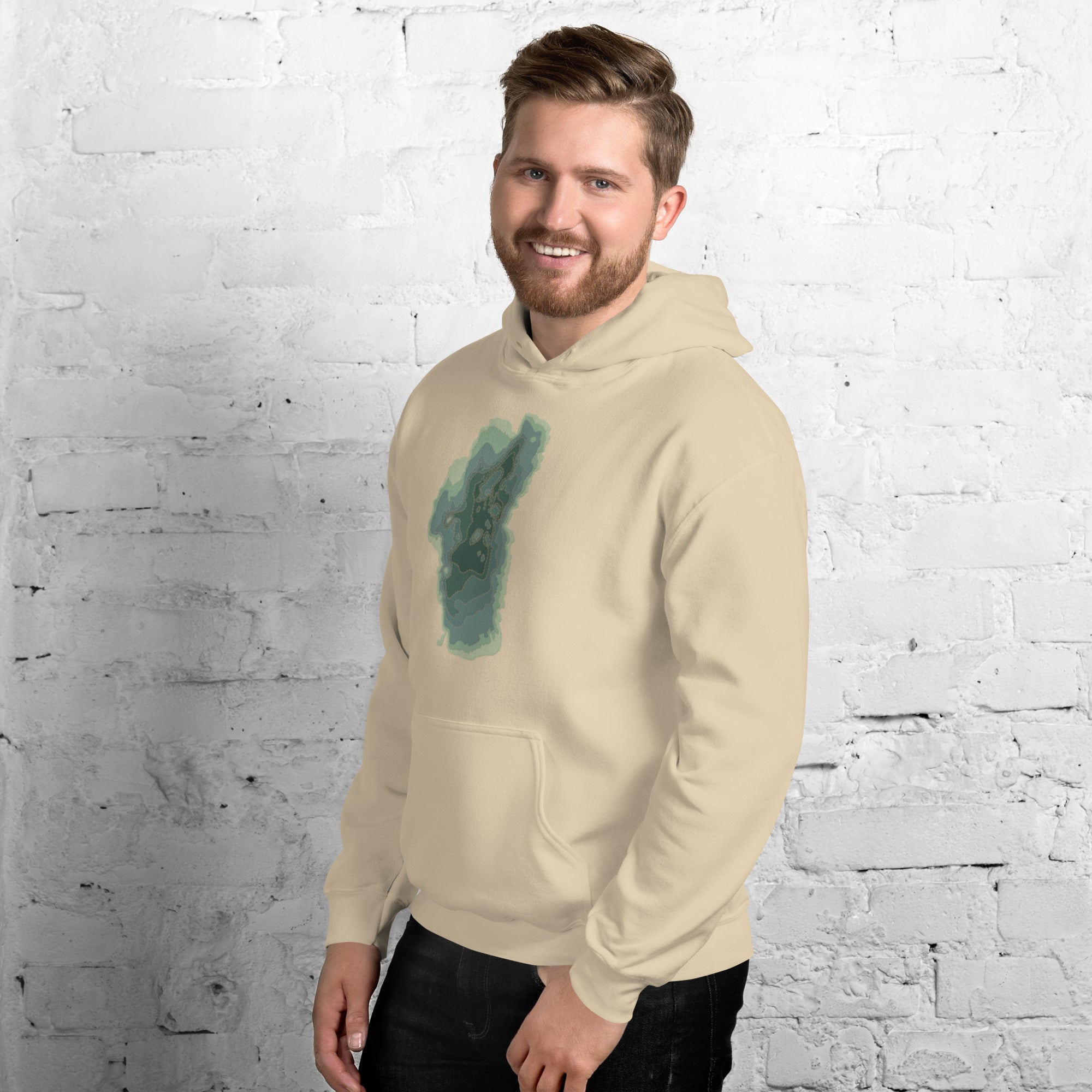 Green Tahoe Depth Map Hoodie