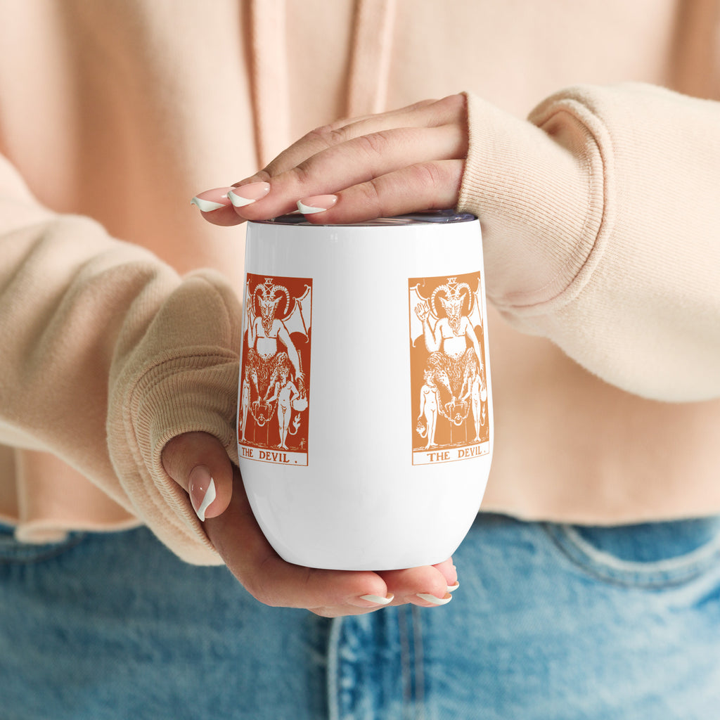 The Devil Tarot Card 12 oz Insulated Tumbler